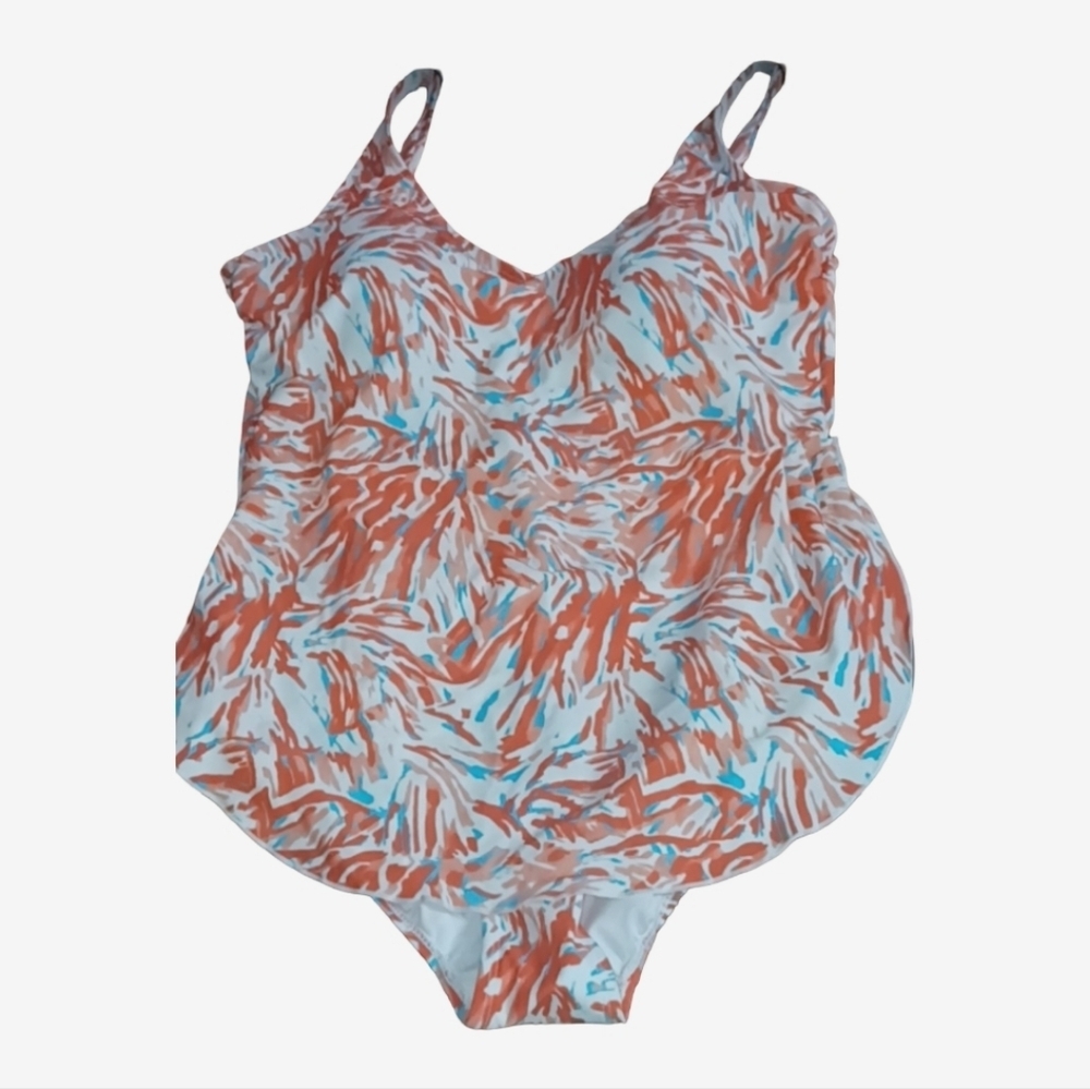 Sea&Sand Womens Plus Size Tropical Breeze Swimsuit Size 18W